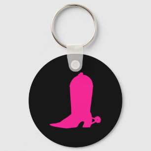 Deep Pink Boot Keychain