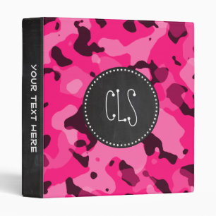 Deep Pink Camo; Chalkboard look Binder