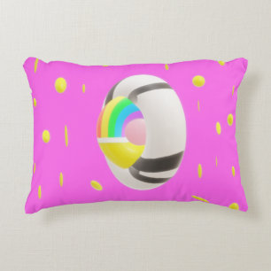 Deep pink cute sweet sunshine patterned cute style accent pillow