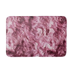 Deep Pink Fake Fur Bath Mat