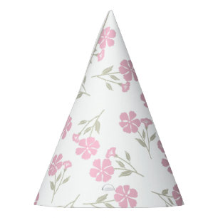 Deep Pink Floral Party Hat Festive Fun for Birthda