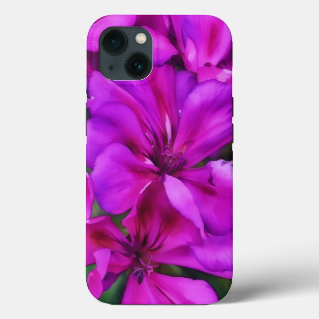 Deep Pink Flowers Art Phone Case (Back)