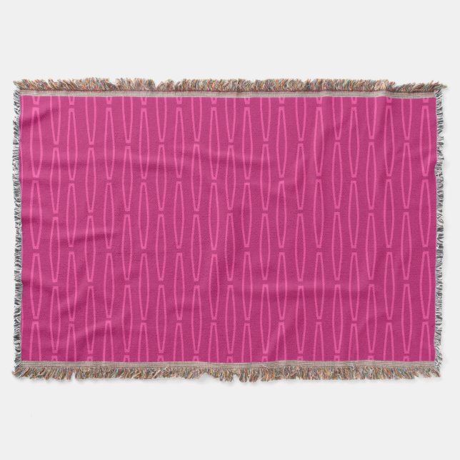 Deep Pink Geometric Repeat  Throw Blanket (Front)