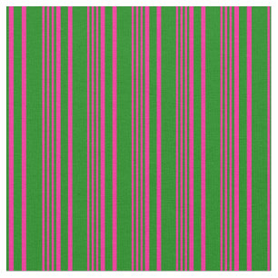 Deep Pink & Green Coloured Stripes Pattern Fabric