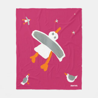 Deep pink John Dyer Seagull Fleece Blanket