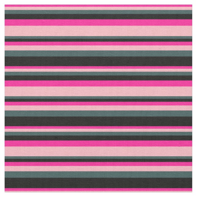 Deep Pink, Light Pink, Dark Slate Grey, and Black Fabric (Close Up)