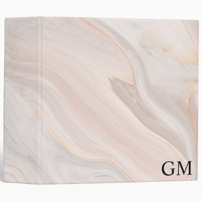 Deep Pink Marble Texture with Custom Text Binder (Front/Spine)