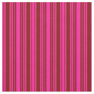 Deep Pink & Maroon Lined/Striped Pattern Fabric