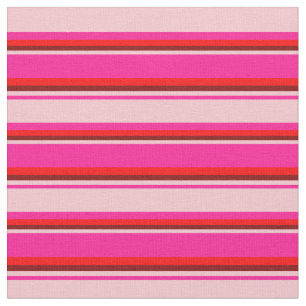 Deep Pink, Pink, Maroon & Red Coloured Lines Fabric