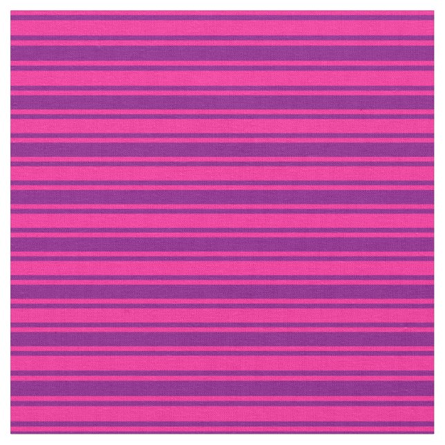 Deep Pink & Purple Coloured Stripes Fabric (Close Up)
