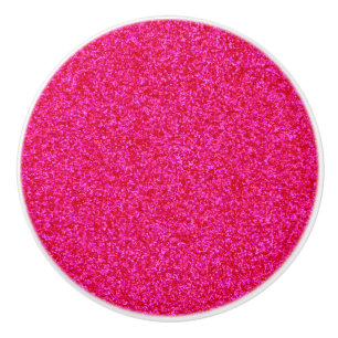 Deep Pink Sparkly Bits Ceramic Knob