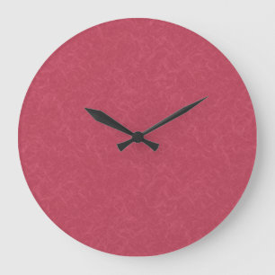 Deep pink  textured swirling  pattern large clock