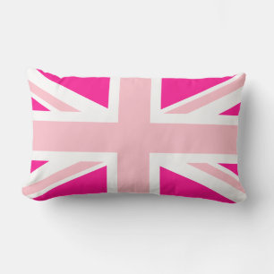 Deep Pink Union Jack Lumbar Pillow
