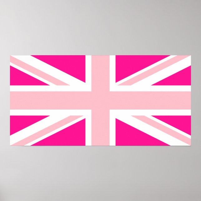 Deep Pink Union Jack Poster (Front)