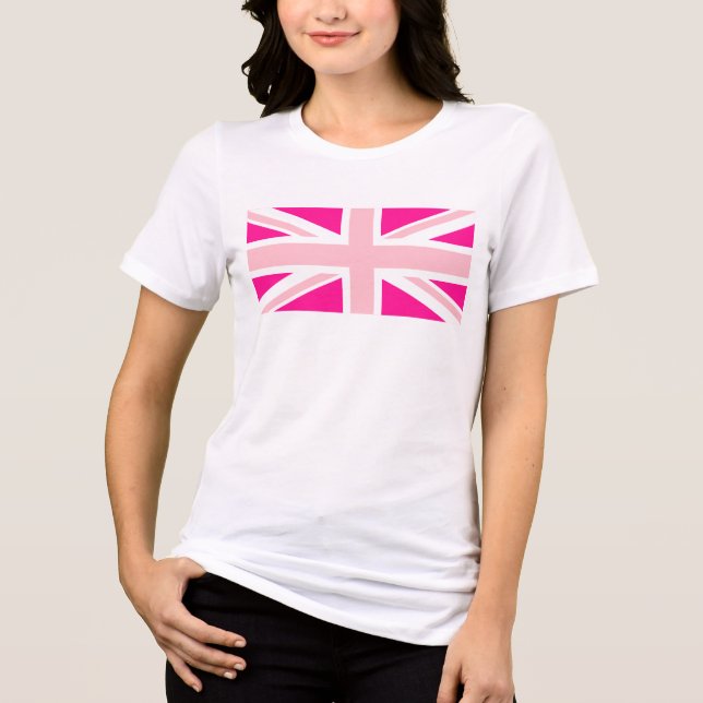 Deep Pink Union Jack Tri-Blend Shirt (Front)