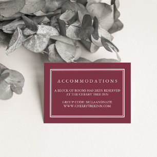 Deep Plum Mariage Hotel Cartes d'Hébergement