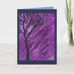 Deep Purple Autumn Tree Greeting Card