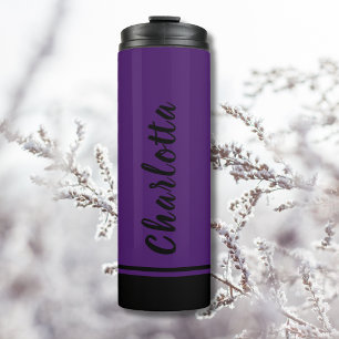 Deep Purple Black Elegant Minimal Customized Thermal Tumbler