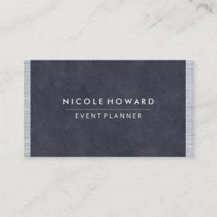 Deep Purple Blue Texture Metal  Trim Business Card