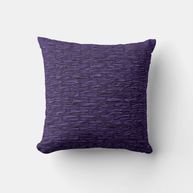 Deep Purple Brick Pattern Lumbar and Throw Pillows (Front)