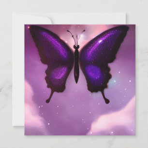 Deep Purple Butterfly Card