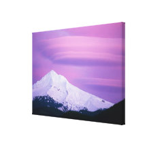 Deep purple clouds surround Mount Hood, in Gallery Wrapped Canvas