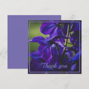 Deep Purple Delphinium Close Up Thank You Card