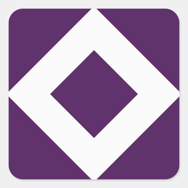 Deep Purple Diamond, Bold White Border Square Sticker (Front)