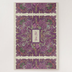 Deep Purple Floral Intricate Jigsaw Puzzle