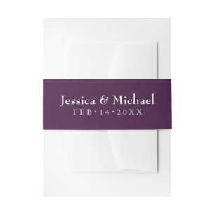 Deep purple Fuchsia Enchantment: Watercolor Invitation Belly Band