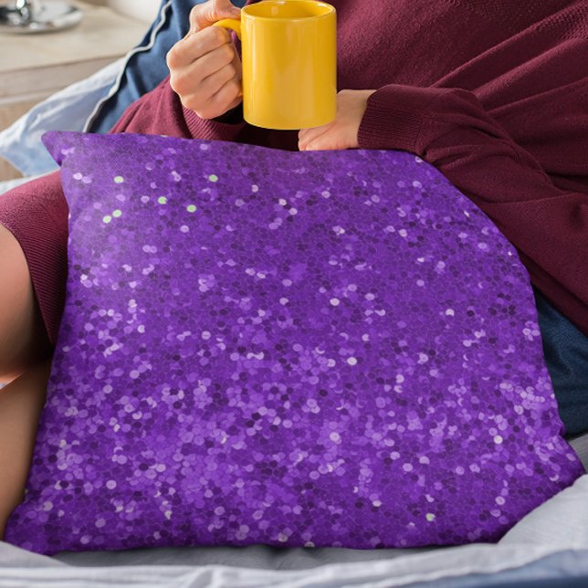 Deep Purple Glam Faux Glitter Pattern Throw Pillow (Creator Uploaded)