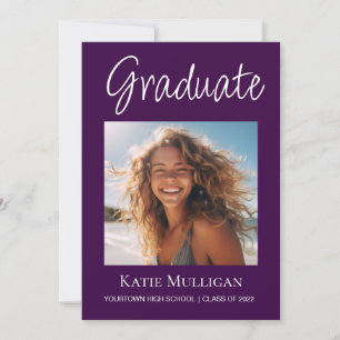 Deep Purple Graduation Announcement Photo