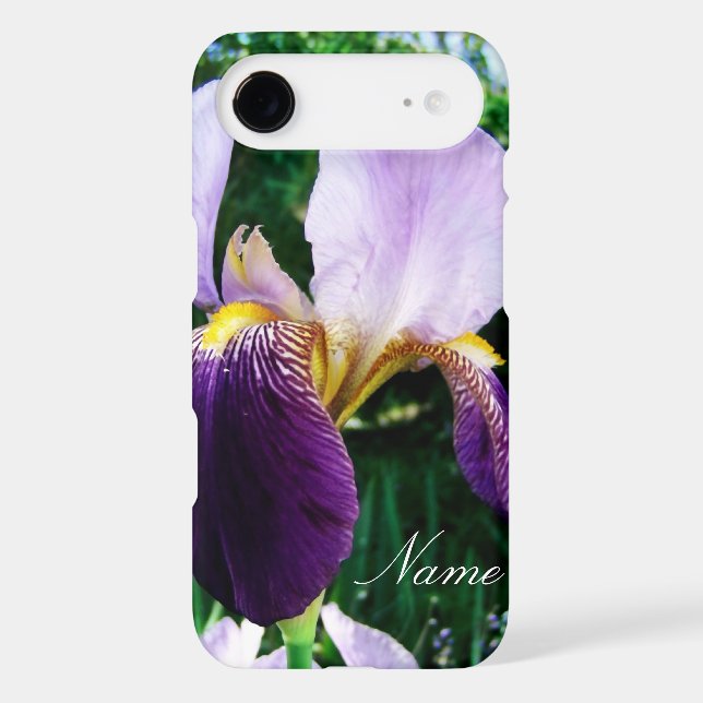 Deep Purple Iris Close Up Personalized iPhone Case (Back)