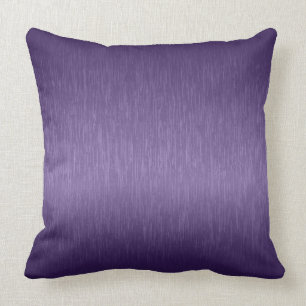 Deep Purple Metallic Brushed Aluminum Look Throw Pillow