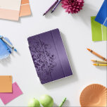 Deep-Purple Metallic Texture & Floral Lace iPad Mini Cover<br><div class="desc">Elegant purple metallic texture and depp purple floral lace</div>