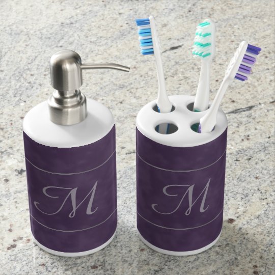 Deep Purple Monogram Bath Sets