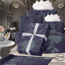 Deep Purple Ombre Modern Vintage Floral