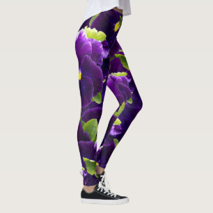 Deep Purple Pansies, Leggings