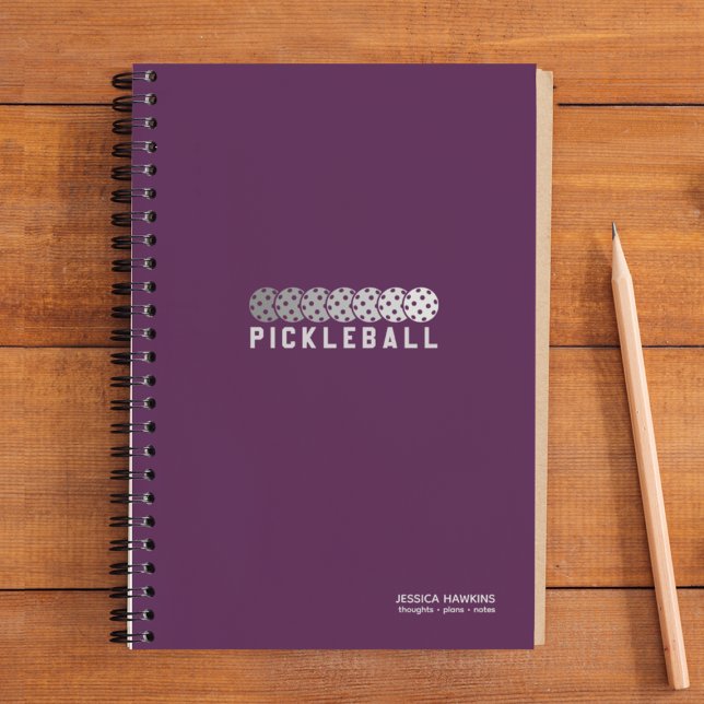 Deep Purple Pickleball Logo Gradient Personal Notebook (Creator Uploaded)