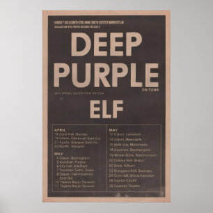 DEEP PURPLE Poster - 1974 org. NME - on Tour with