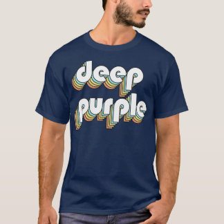 Deep Purple Retro Rainbow Typography Faded Style T-Shirt