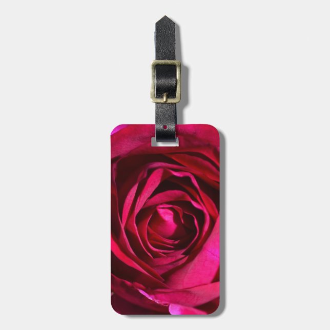 Deep Purple Rose Luggage Tag (Front Vertical)