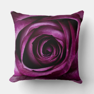 Deep Purple Rose Throw Pillow