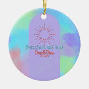 Deep Purple Soft Weeding Stuff Ceramic Ornament