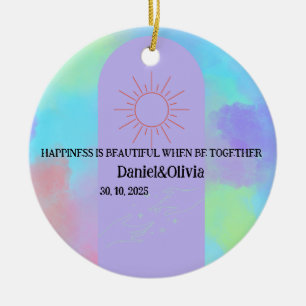 Deep Purple Soft Weeding Stuff Ceramic Ornament