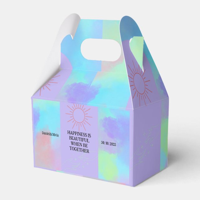 Deep Purple Soft Weeding Stuff  Favor Box (Front Side)