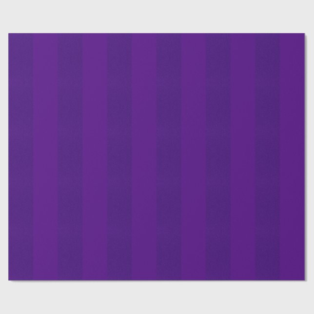 Deep Purple Tone‑on‑Tone Stripe Gift Wrap (Custom) (Flat)