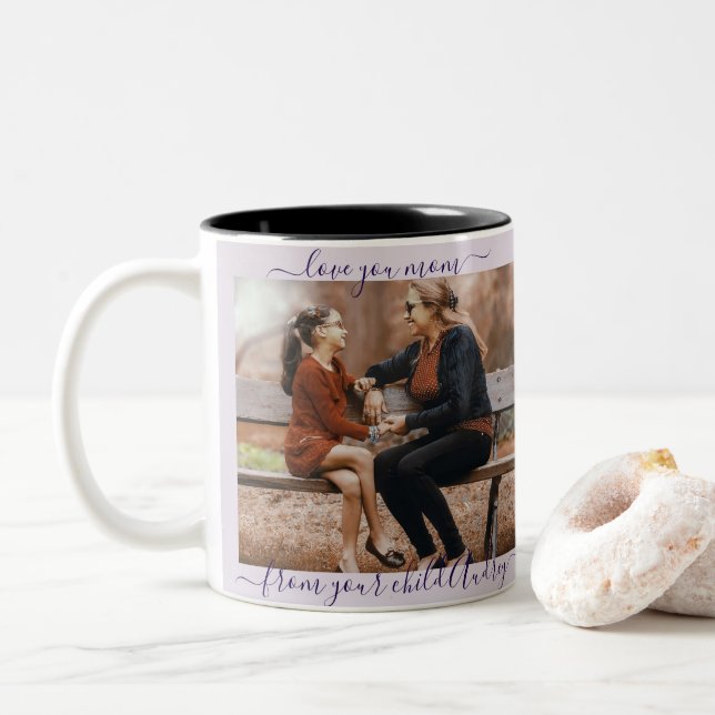 Deep Purple Violets Mère's Day Mug (Avec donut)