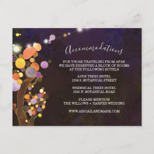 Deep Purple Wedding Accommodation Enclosure Postcard