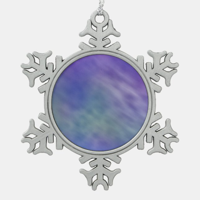 Deep Rainbow Coloured Sky Background Snowflake Pewter Christmas Ornament (Front)